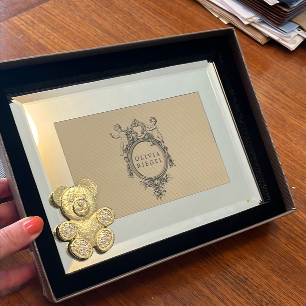 Gold Picture Frame with Bear Accent